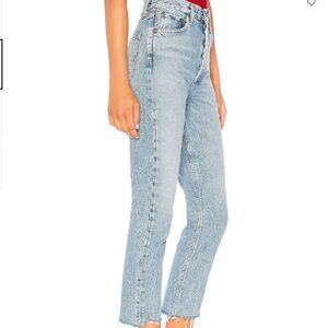 Black Friday Sale Agolde Riley Jeans Size 28 Frayed hem Button Fly Straight Crop